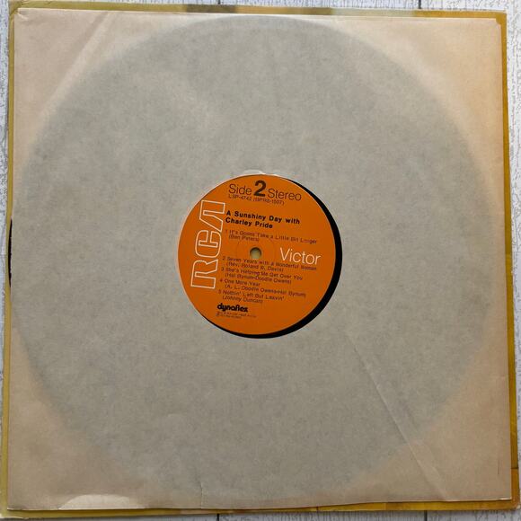 Vintage 1972 A Sunshiny Day with Charley Pride Vinyl Album RCA Stereo Records - Picture 3 of 7